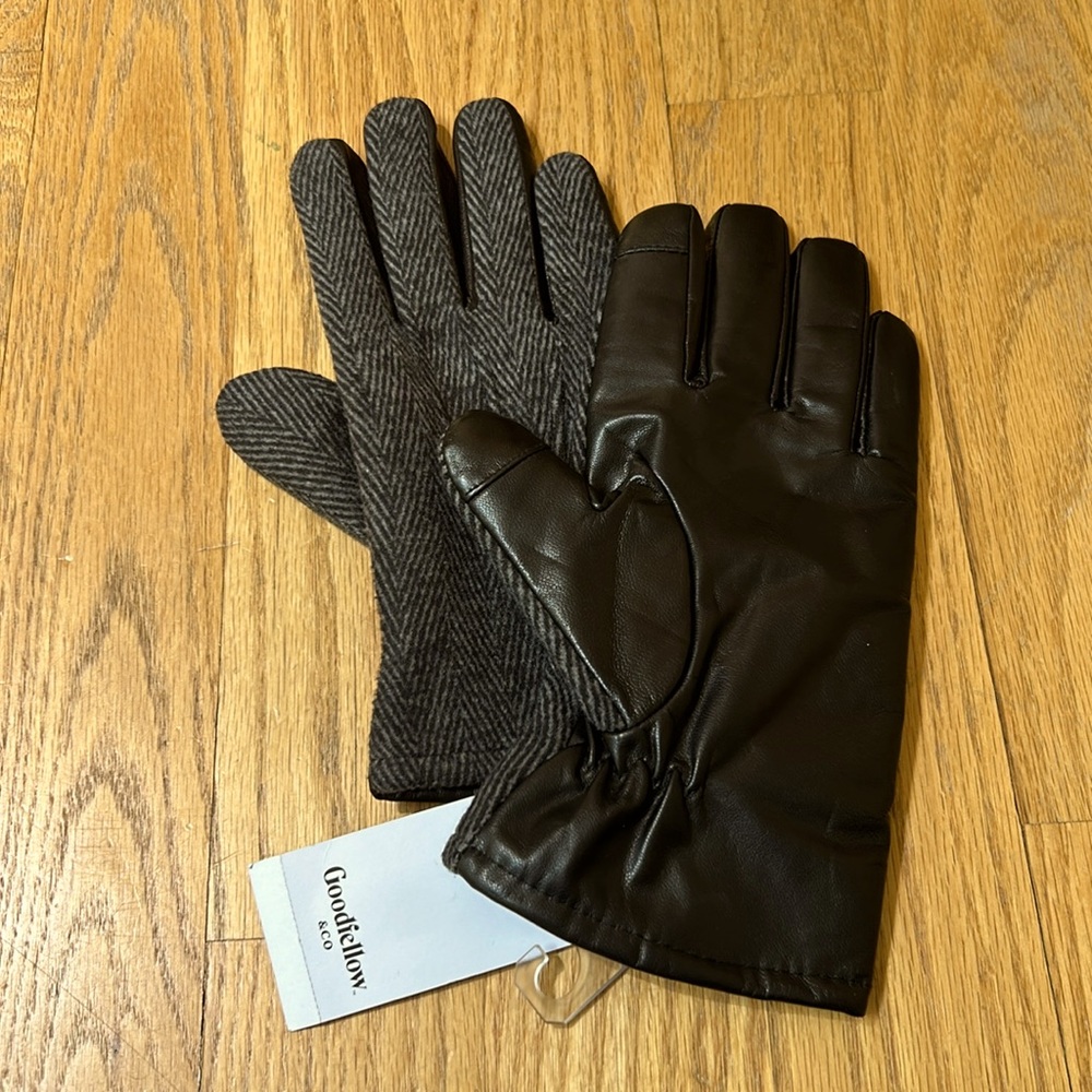 NWT Goodfellow Black Leather Gloves